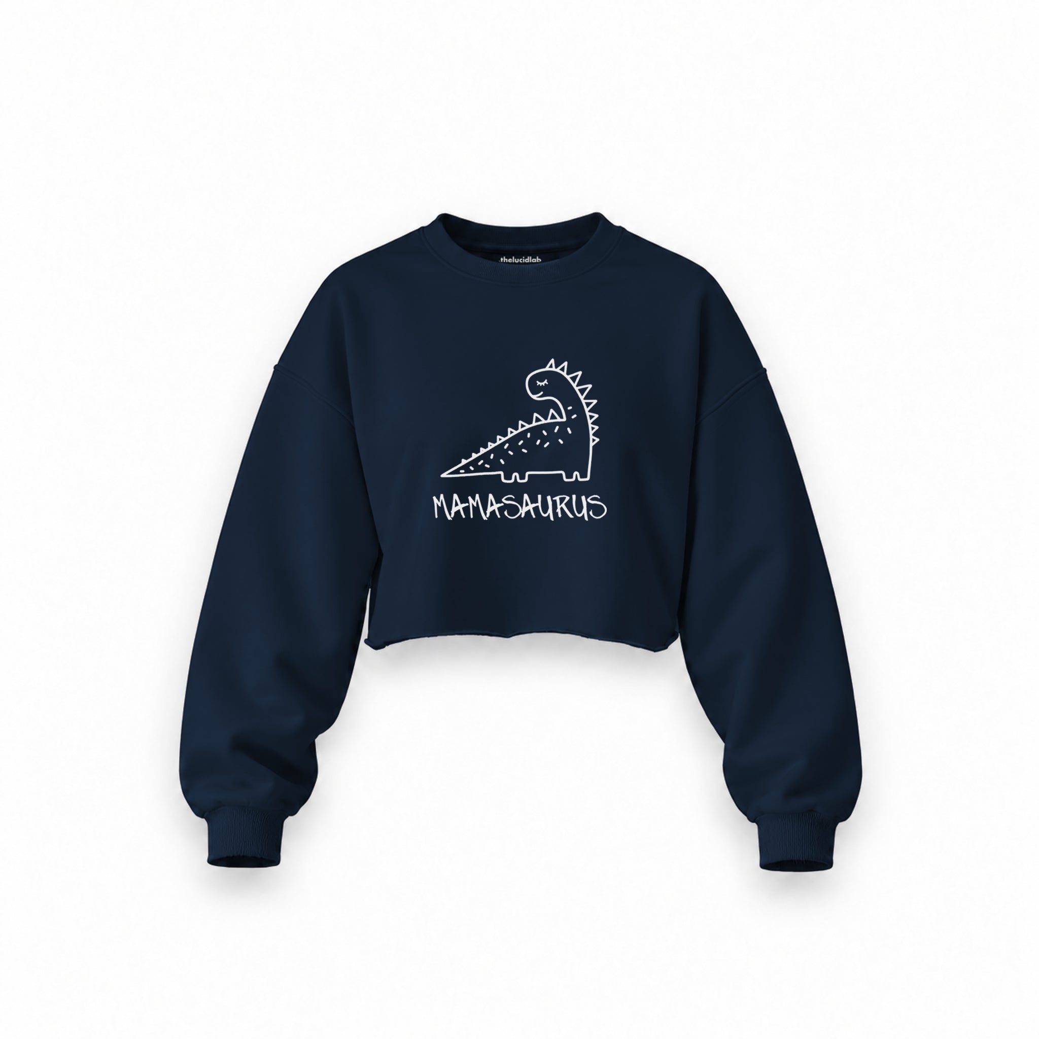 Mamasaurus Oversize Crop Sweatshirt — Lacivert — ön görünüm