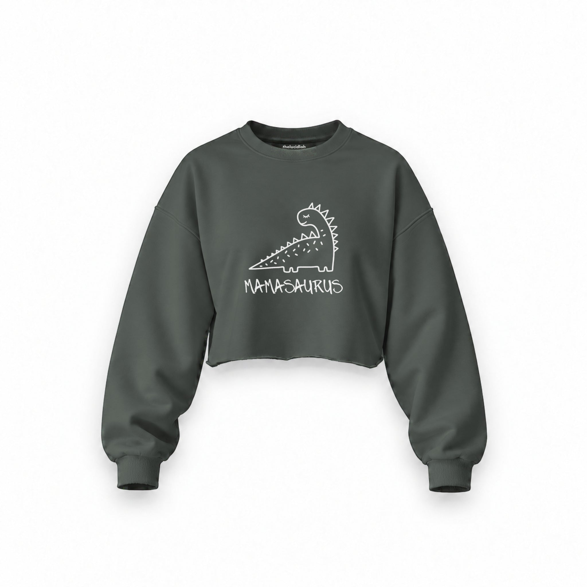 Mamasaurus Oversize Crop Sweatshirt — Antrasit — ön görünüm
