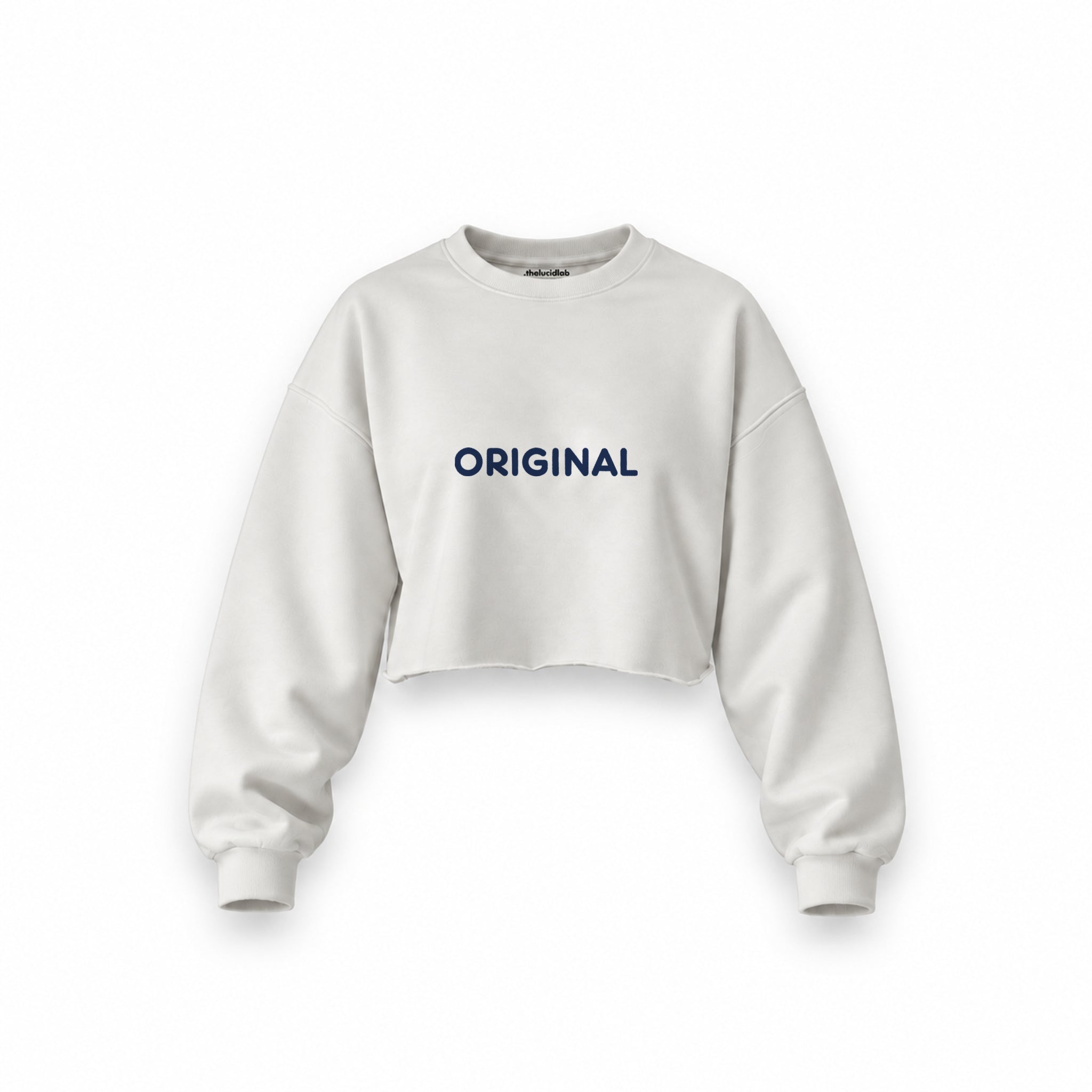 Original Oversize Crop Sweatshirt — Beyaz — ön görünüm