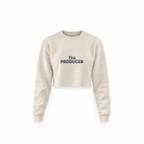 The Producer Crop Sweatshirt — Krem — ön görünüm