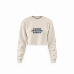 I Make Awesome Babies Crop Sweatshirt — Krem — ön görünüm