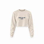 Mini Is My Bestie Crop Sweatshirt — Krem — ön görünüm