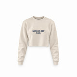 Mini Is My Bestie Crop Sweatshirt — Krem — ön görünüm