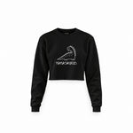 Mamasaurus Crop Sweatshirt — Siyah — ön görünüm