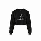 Mamasaurus Crop Sweatshirt — Siyah — ön görünüm