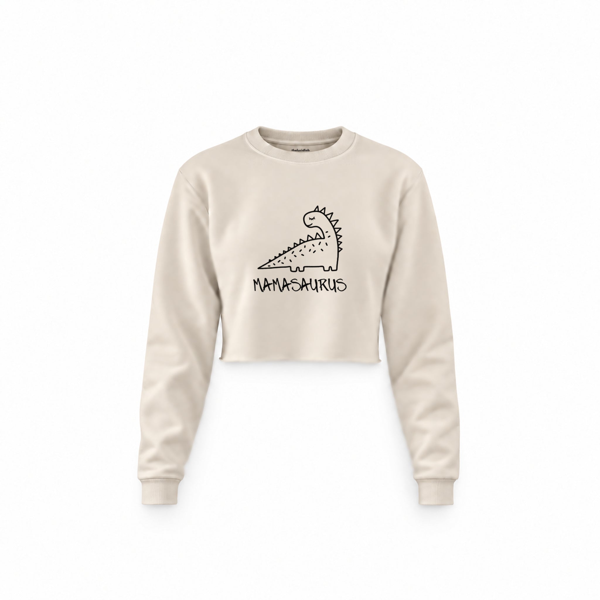 Mamasaurus Crop Sweatshirt — Krem — ön görünüm