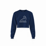 Mamasaurus Crop Sweatshirt — Lacivert — ön görünüm