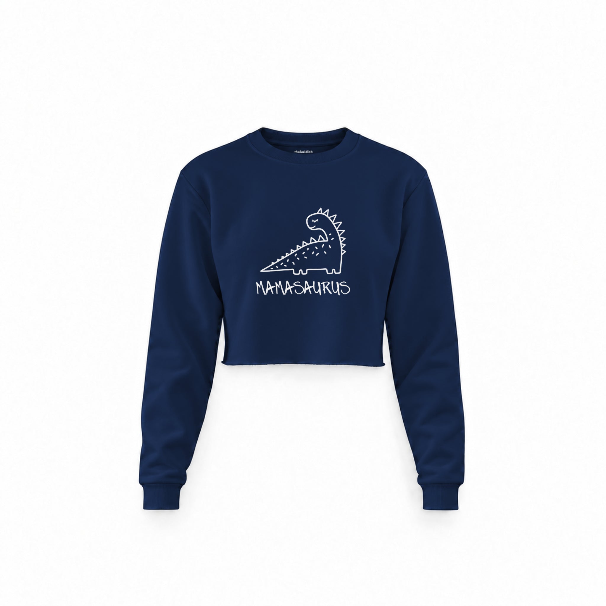 Mamasaurus Crop Sweatshirt — Lacivert — ön görünüm