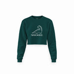 Mamasaurus Crop Sweatshirt — Koyu Yeşil — ön görünüm