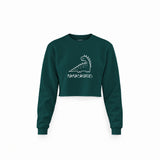 Mamasaurus Crop Sweatshirt — Koyu Yeşil — ön görünüm