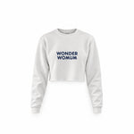 Wonderwomum Crop Sweatshirt — Beyaz — ön görünüm