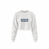Wonderwomum Crop Sweatshirt — Beyaz — ön görünüm