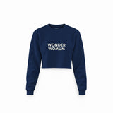 Wonderwomum Crop Sweatshirt — Lacivert — ön görünüm