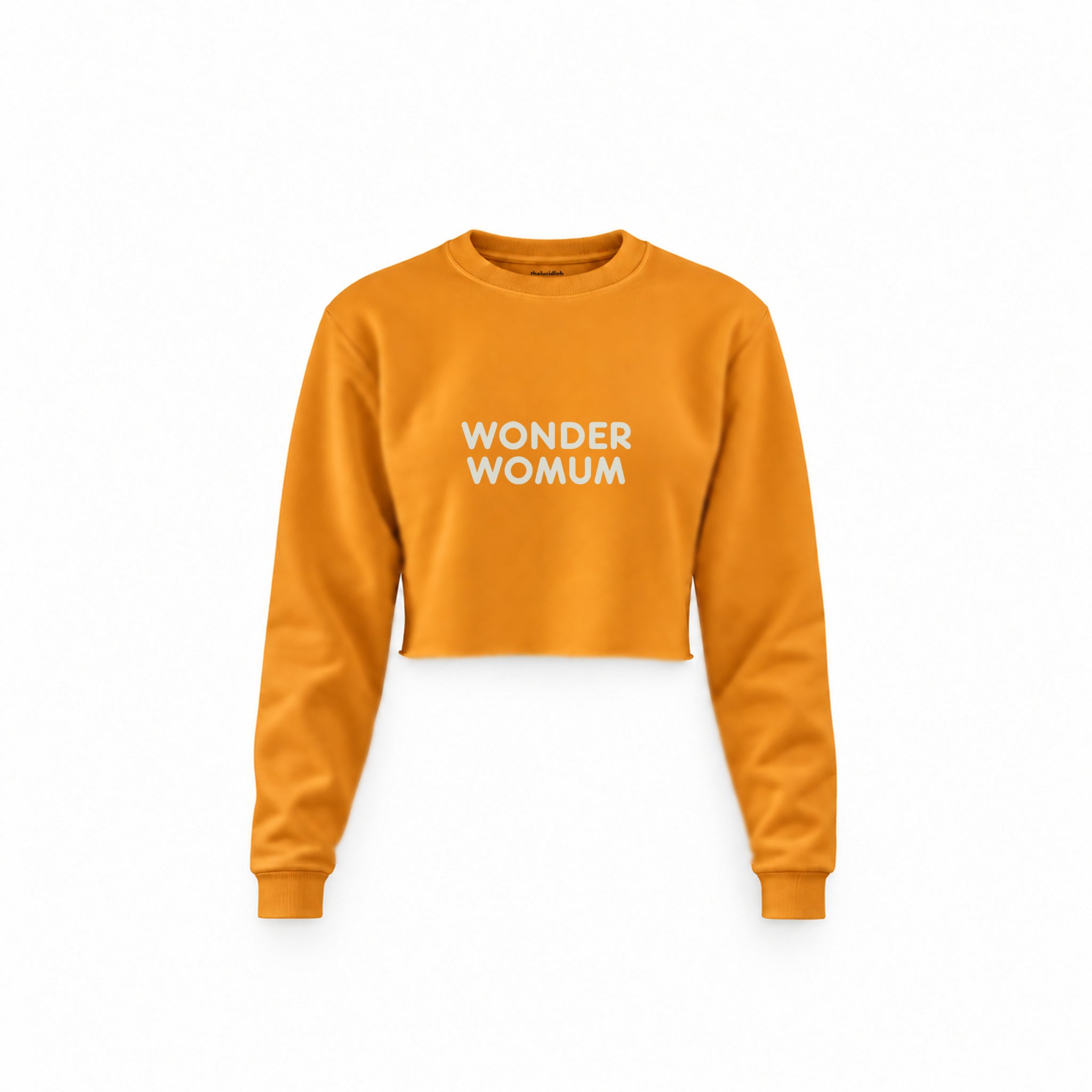 Wonderwomum Crop Sweatshirt — Turuncu — ön görünüm