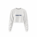Creator Crop Sweatshirt — Beyaz — ön görünüm