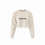 Creator Crop Sweatshirt — Krem — ön görünüm