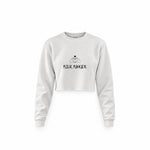 Milk Maker Crop Sweatshirt — Beyaz — ön görünüm