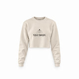 Milk Maker Crop Sweatshirt — Krem — ön görünüm