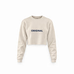 Original Crop Sweatshirt — Krem — ön görünüm
