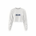 Mum Crop Sweatshirt — Beyaz — ön görünüm