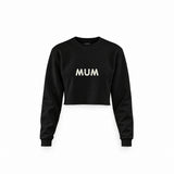 Mum Crop Sweatshirt — Siyah — ön görünüm