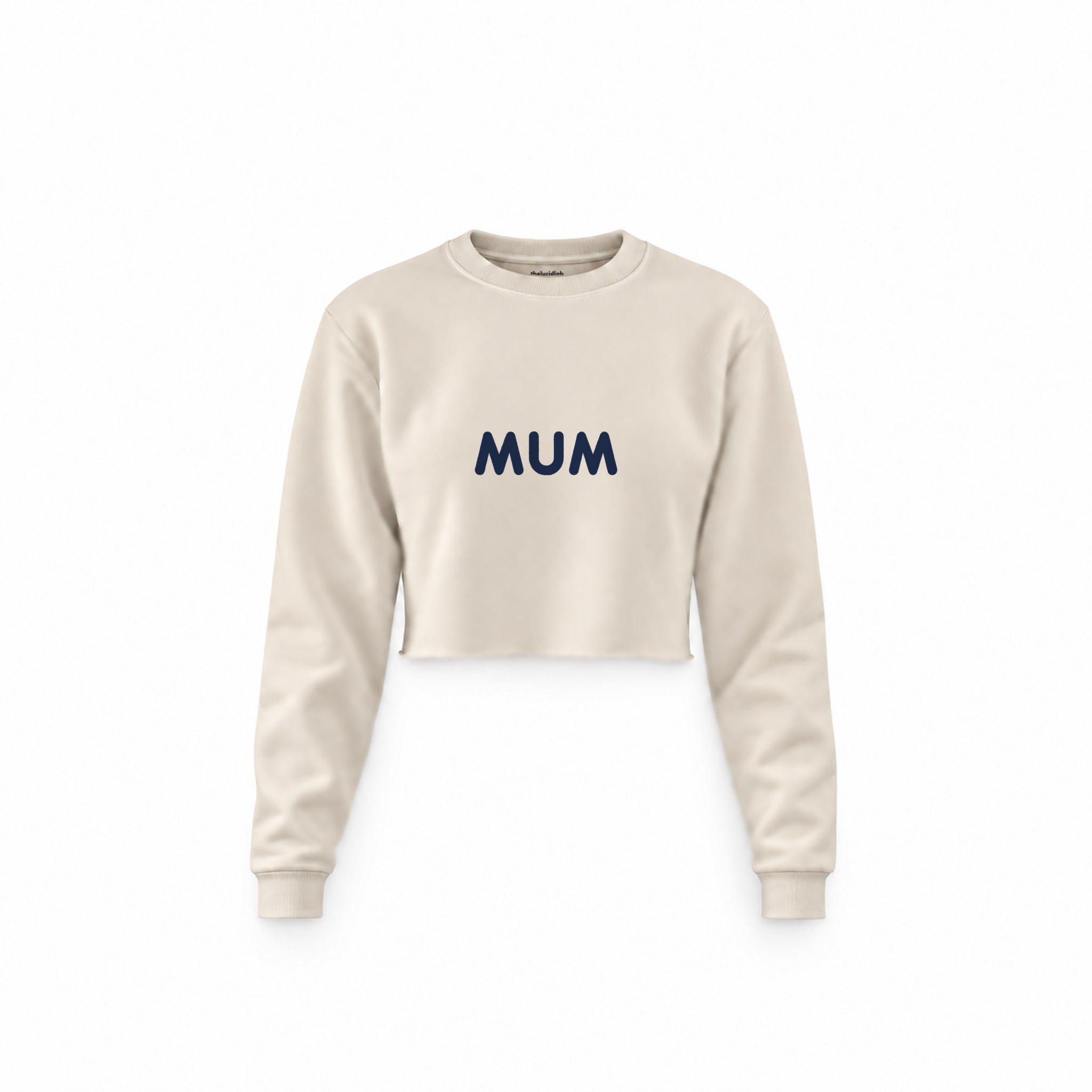 Mum Crop Sweatshirt — Krem — ön görünüm