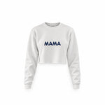 Mama Crop Sweatshirt — Beyaz — ön görünüm