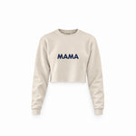 Mama Crop Sweatshirt — Krem — ön görünüm