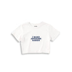 I Make Awesome Babies Crop Tişört — Beyaz — ön görünüm