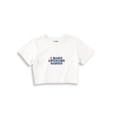 I Make Awesome Babies Crop Tişört — Beyaz — ön görünüm