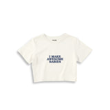 I Make Awesome Babies Crop Tişört — Ekru — ön görünüm