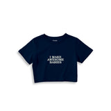 I Make Awesome Babies Crop Tişört — Lacivert — ön görünüm