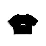 Mom Crop Tişört — Siyah — ön görünüm
