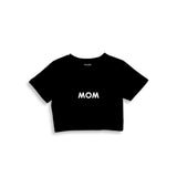 Mom Crop Tişört — Siyah — ön görünüm