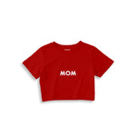 Mom Crop Tişört — Kırmızı — ön görünüm