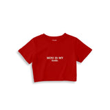Mini Is My Bestie Crop Tişört — Kırmızı — ön görünüm