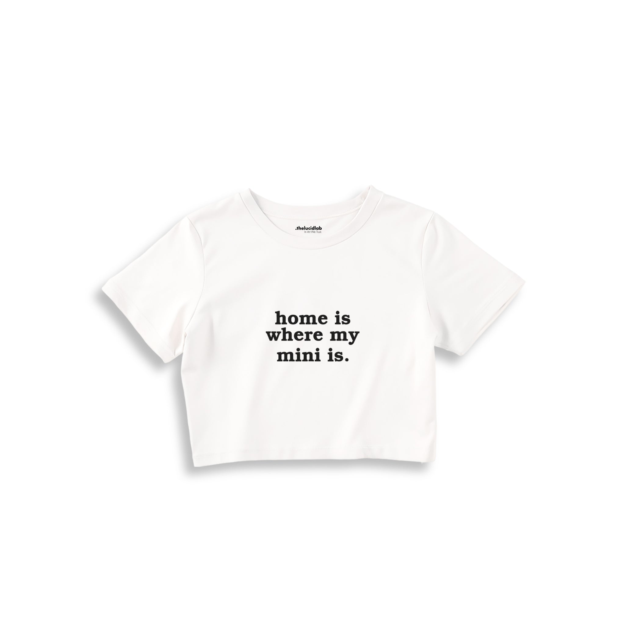 Home Is Where My Mini Is Crop Tişört — Beyaz — ön görünüm