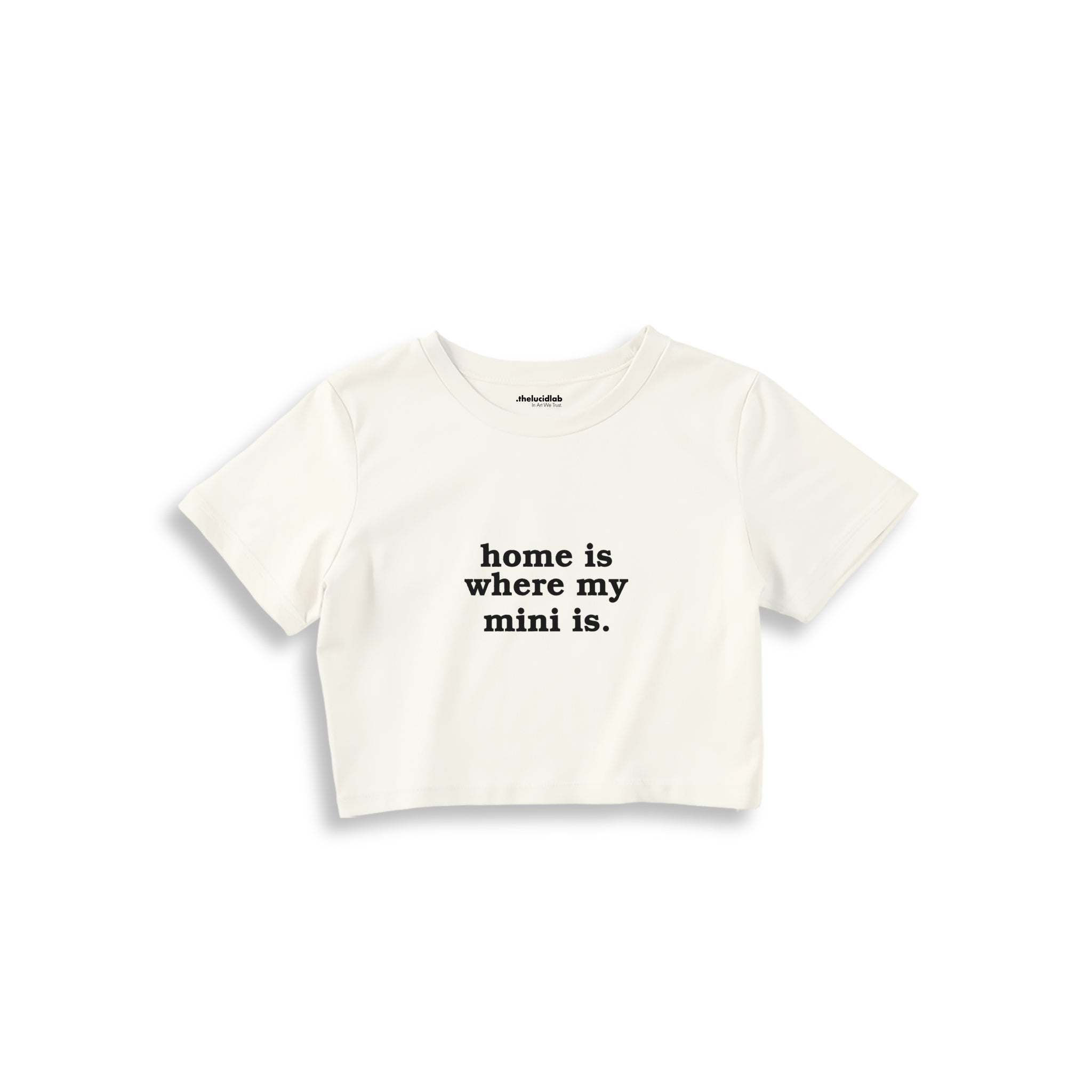 Home Is Where My Mini Is Crop Tişört — Ekru — ön görünüm