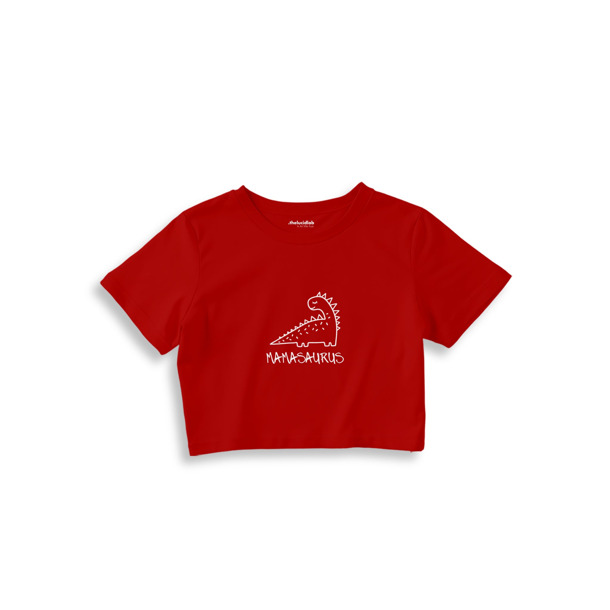 Mamasaurus Crop Tişört — Kırmızı — ön görünüm