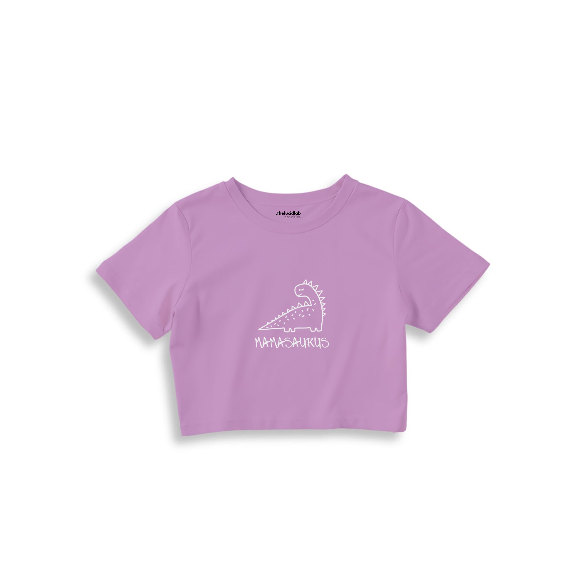 Mamasaurus Crop Tişört — Lila — ön görünüm