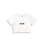 Mum Crop Tişört — Beyaz — ön görünüm