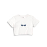 Mum Crop Tişört — Beyaz — ön görünüm