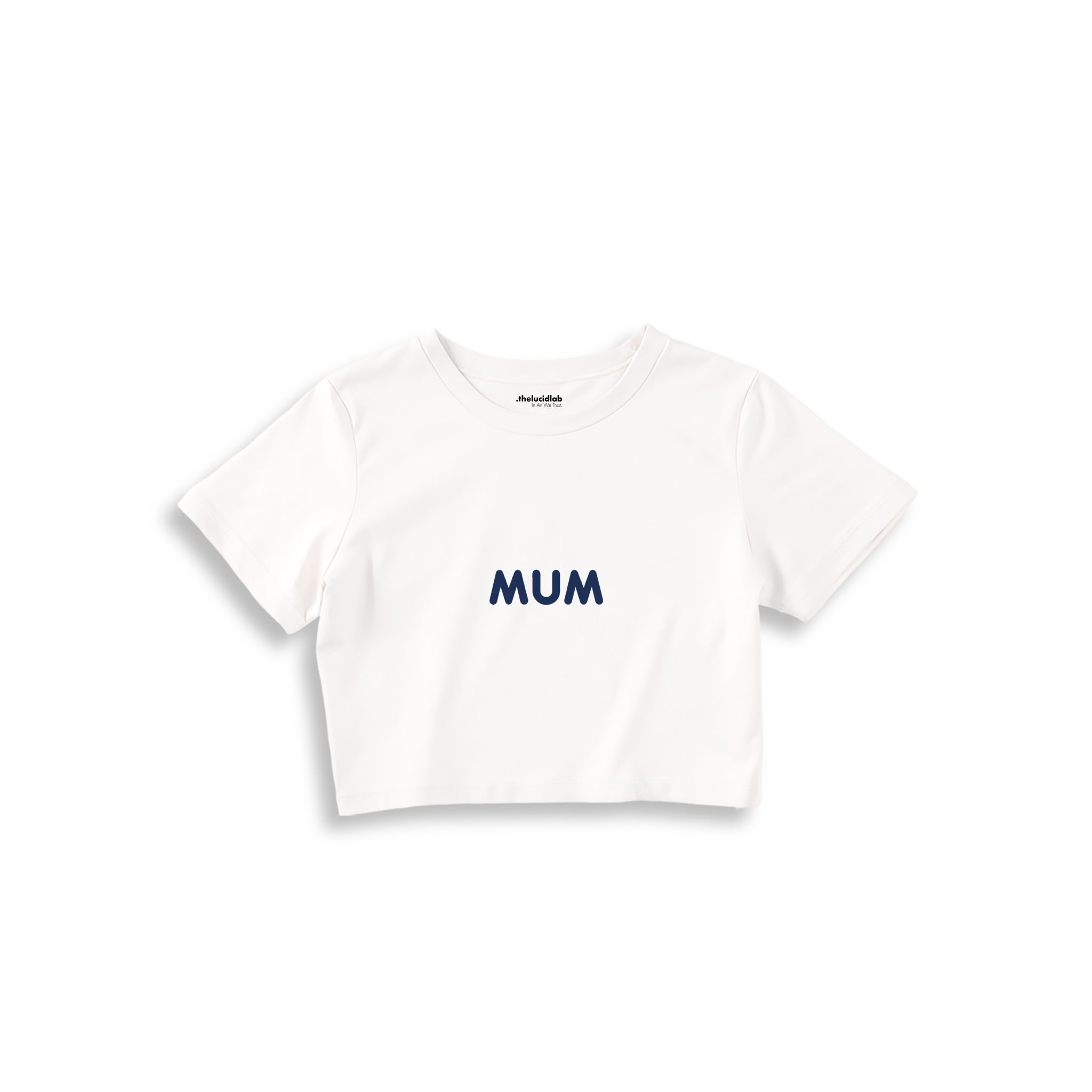 Mum Crop Tişört — Beyaz — ön görünüm