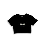Mum Crop Tişört — Siyah — ön görünüm
