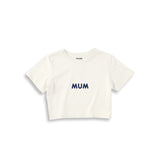 Mum Crop Tişört — Ekru — ön görünüm