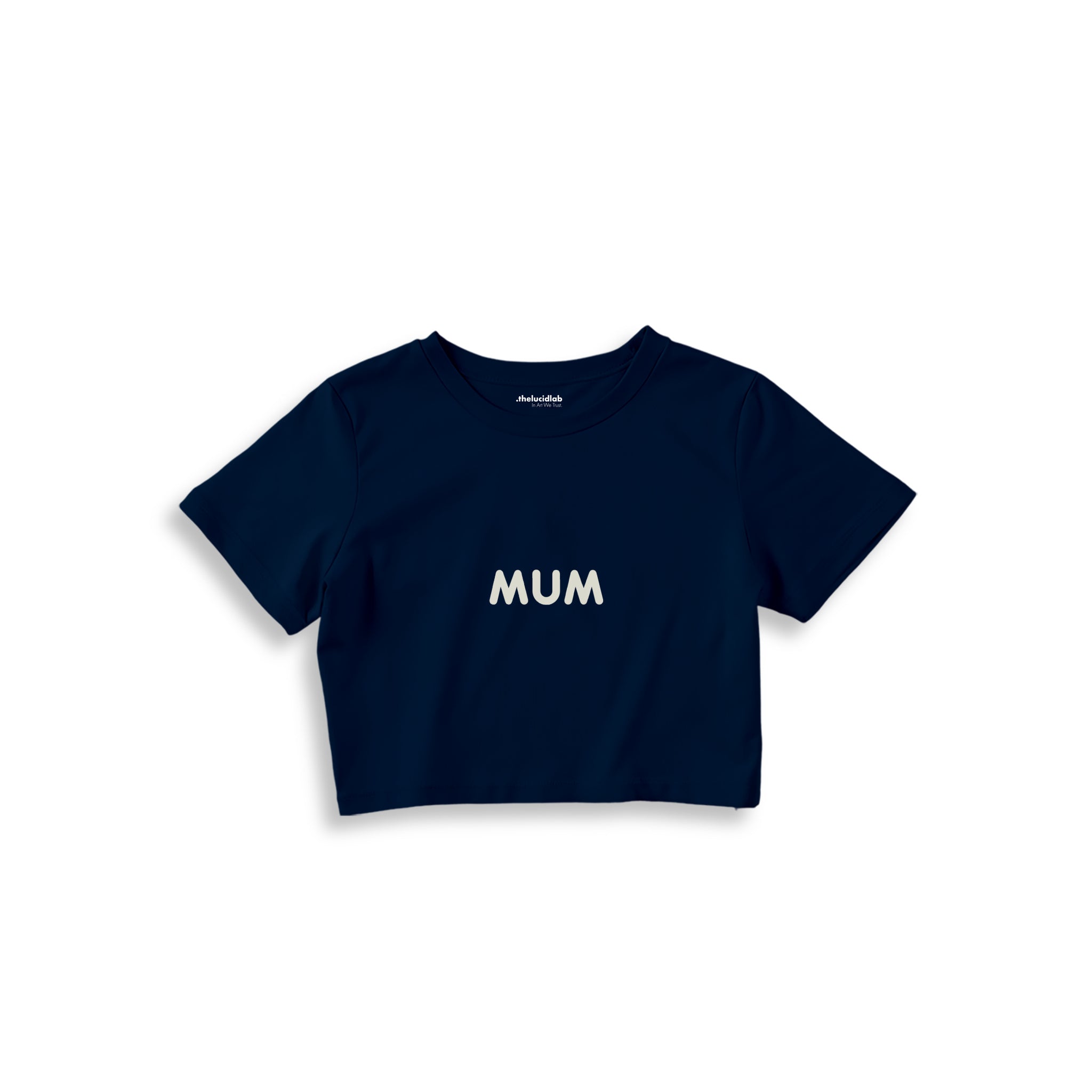 Mum Crop Tişört — Lacivert — ön görünüm