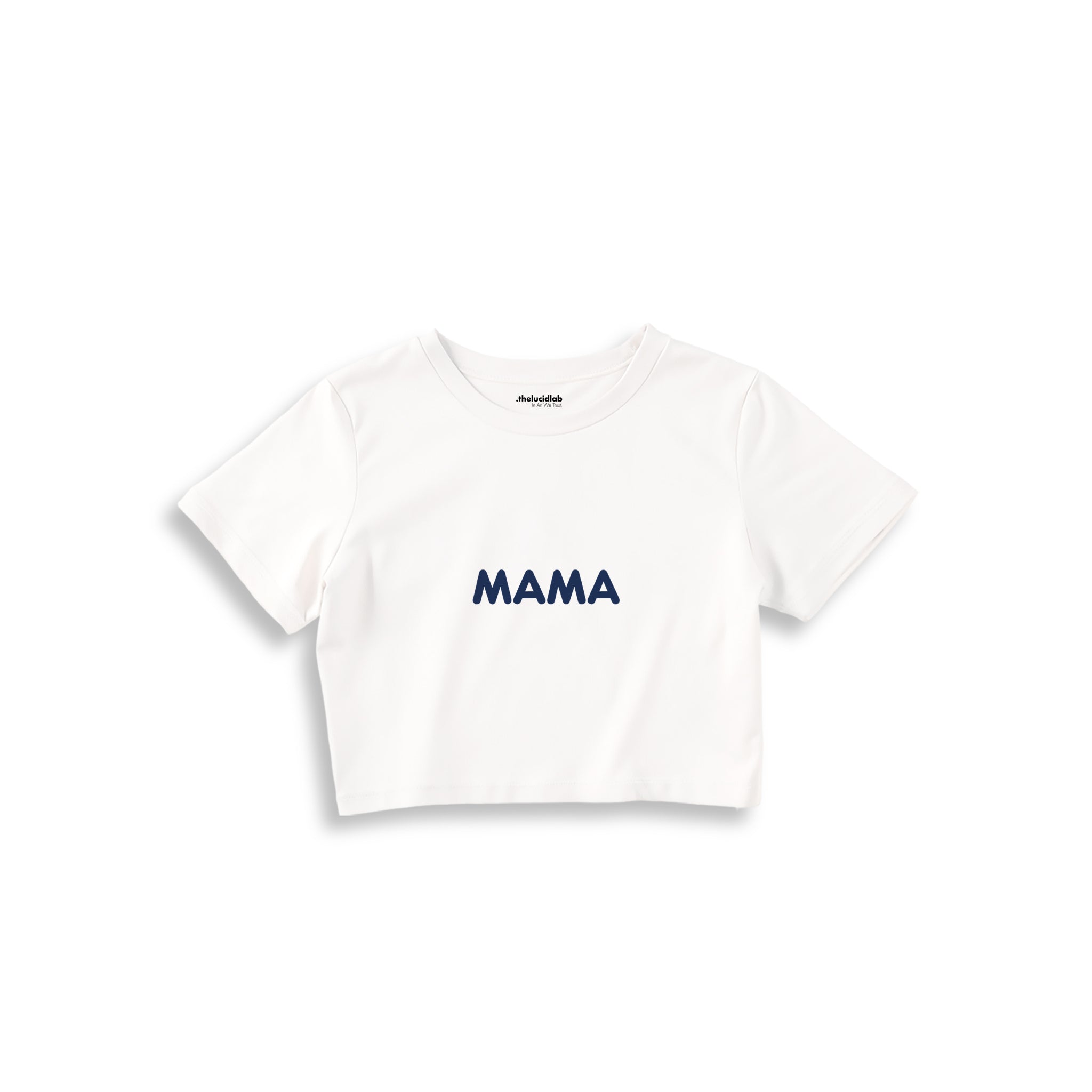 Mama Crop Tişört — Beyaz — ön görünüm