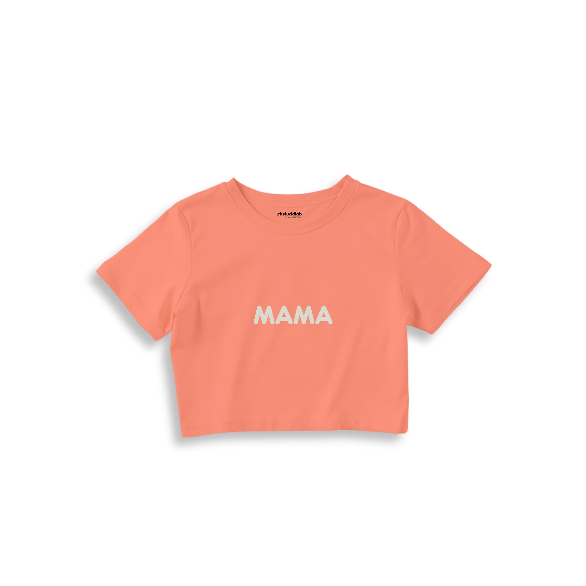 Mama Crop Tişört — Somon — ön görünüm