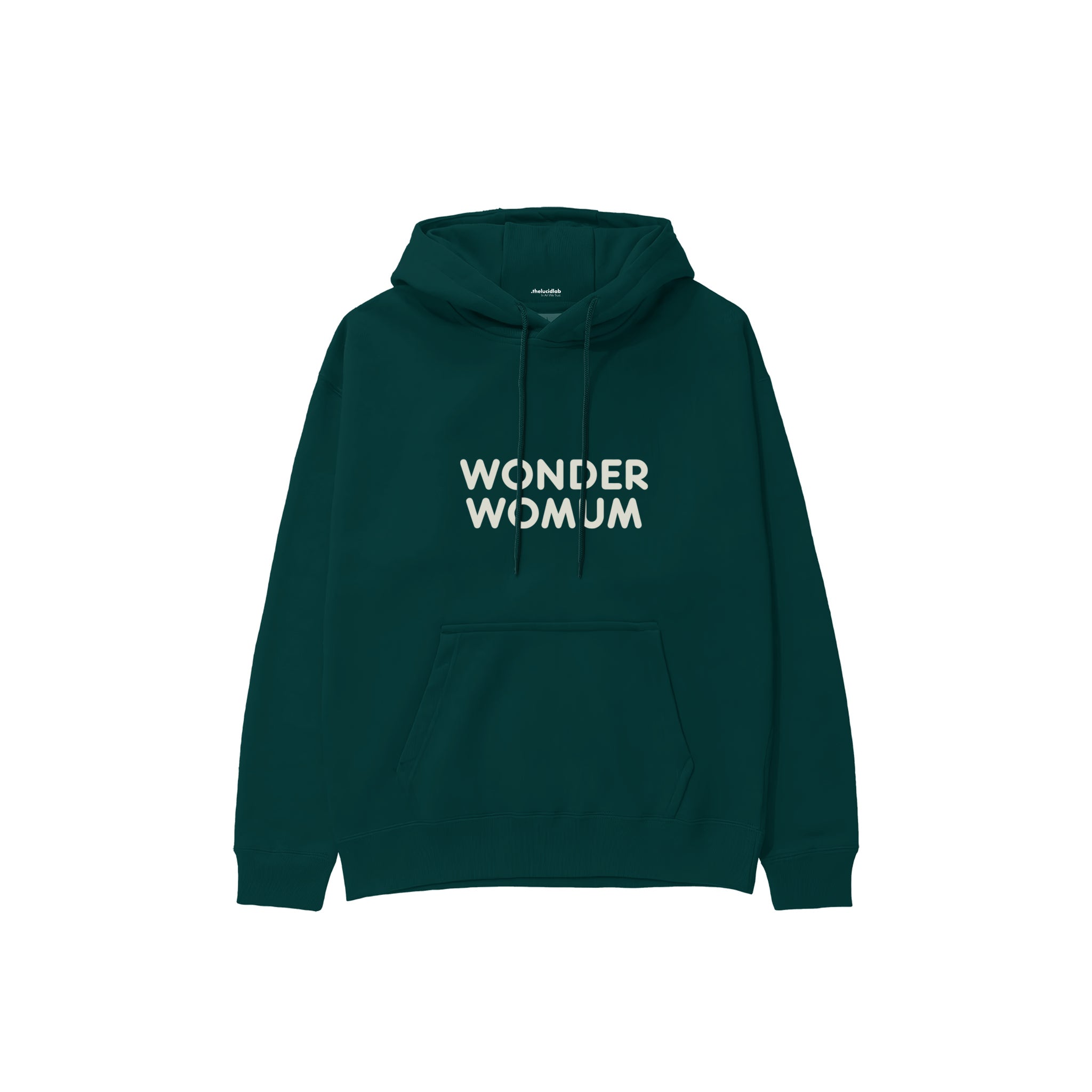 Wonderwomum Hoodie — Koyu Yeşil — ön görünüm