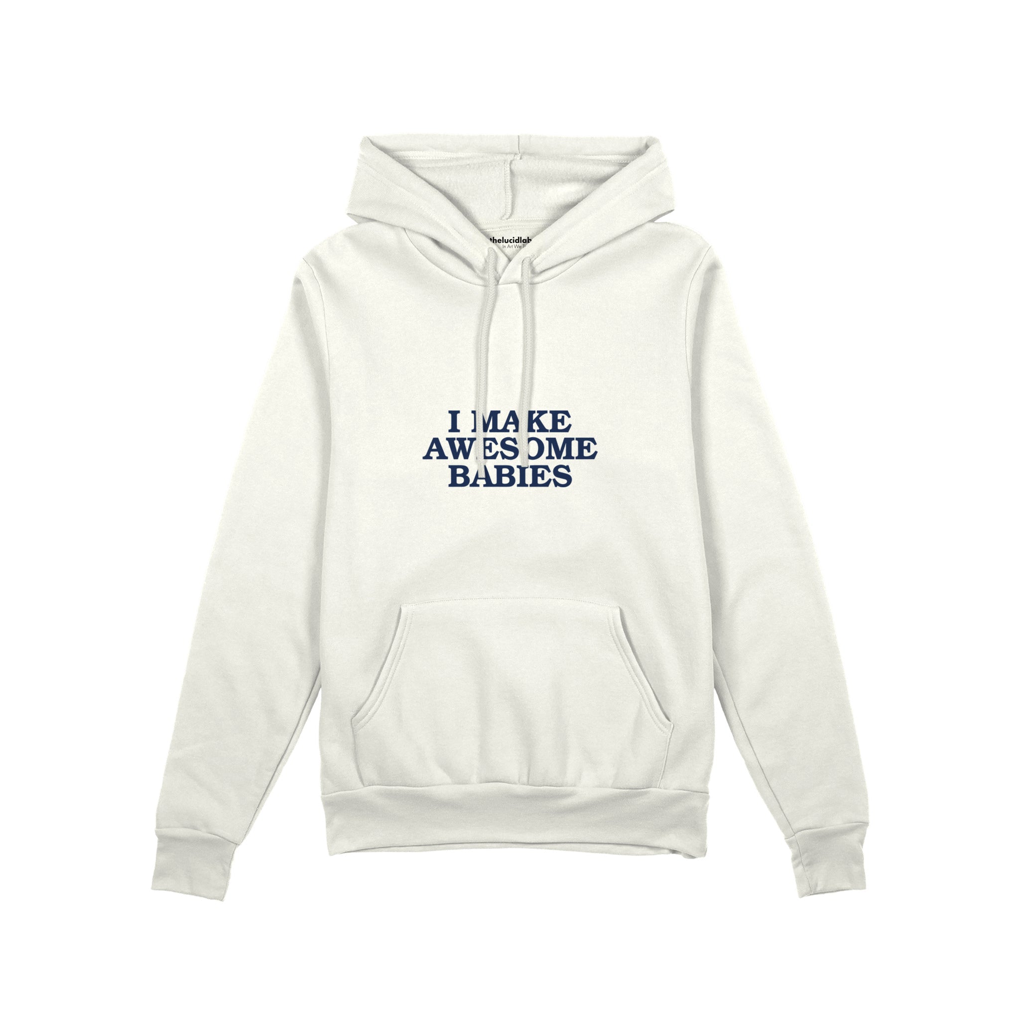 I Make Awesome Babies Oversize Hoodie — Beyaz — ön görünüm